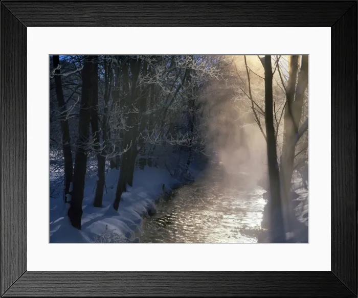 Framed Print : Steaming brook after a very cold winter night Baden-Wuerttemberg, Germany Framed Print : Steaming brook after a very cold winter night Baden-Wuerttemberg, Germany