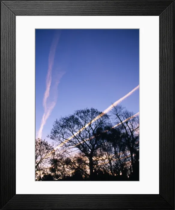 Framed Print : Clouds - aircraft vapour trails at sunset Framed Print : Clouds - aircraft vapour trails at sunset