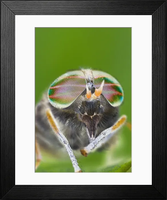Framed Print : Horse Fly (female) Showing banded eyes Electron Micrograph style Framed Print : Horse Fly (female) Showing banded eyes Electron Micrograph style