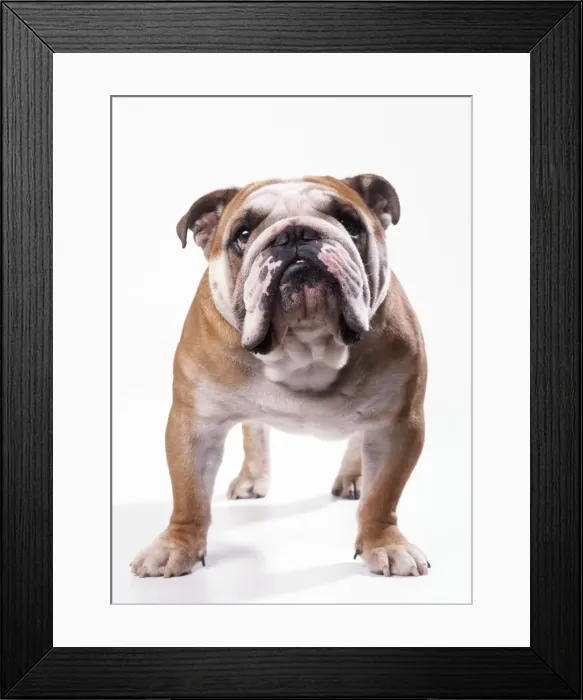 Framed Print : Bulldog. JD-17538. BULLDOG - standing, facing camera Framed Print : Bulldog. JD-17538. BULLDOG - standing, facing camera