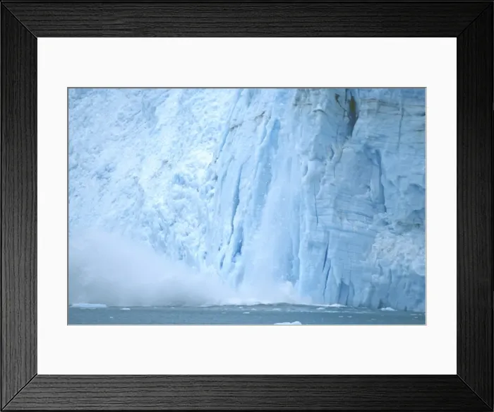 Framed Print : Glaciers Calving - Ice breaking from face of glacier. Kenai Fjords National Park, Seward AK, USA