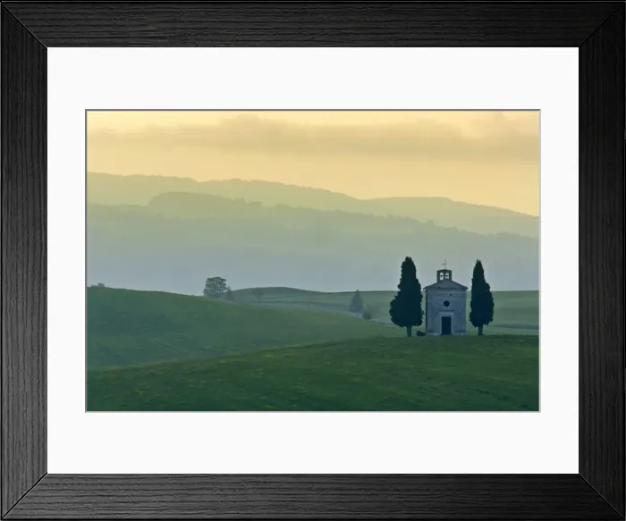 Framed Print : Chapel small chapel and cypress trees on a hill Val d Orcia, Tuscany, Italy Framed Print : Chapel small chapel and cypress trees on a hill Val d Orcia, Tuscany, Italy