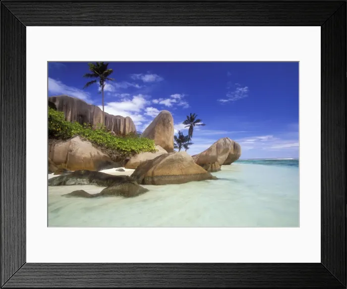 Framed Print : Seychelles Anse Source D'Argent beach, in La Digue Framed Print : Seychelles Anse Source D'Argent beach, in La Digue