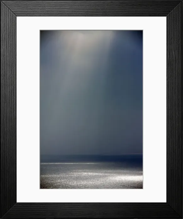 Framed Print : Light and shade on the Atlantic Ocean in winter - off Land's End - Cornwall - UK