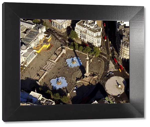 Aerial image of London, England, UK: Trafalgar Square, Nelson column