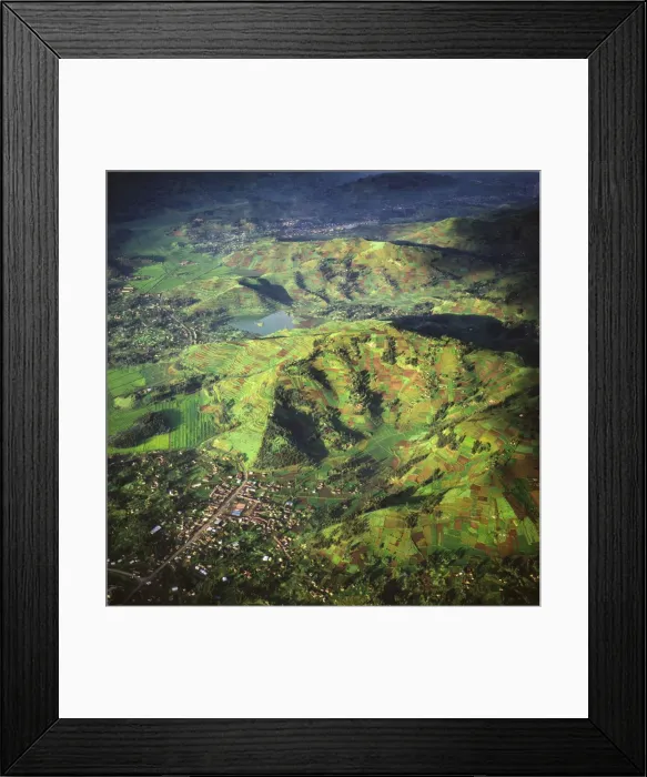 Framed Print : Aerial view of East Africa: Intensive agriculture in Rwanda Framed Print : Aerial view of East Africa: Intensive agriculture in Rwanda