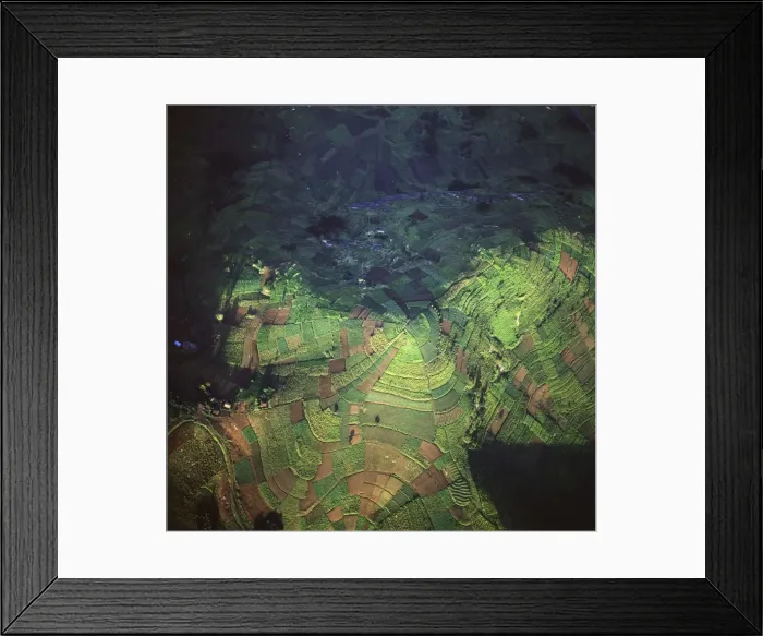Framed Print : Aerial - Rwanda - Africa - Intensive agriculture on Virunga foothills Framed Print : Aerial - Rwanda - Africa - Intensive agriculture on Virunga foothills