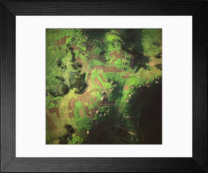 Framed Print : Aerial view of East Africa: Intensive agriculture in Rwanda Framed Print : Aerial view of East Africa: Intensive agriculture in Rwanda