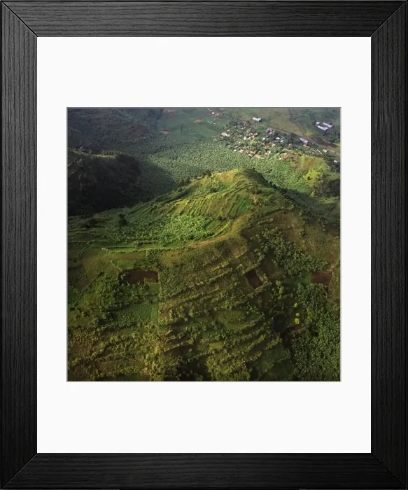 Framed Print : Aerial - Rwanda - Africa - Virunga foothills Framed Print : Aerial - Rwanda - Africa - Virunga foothills