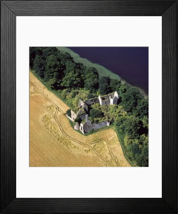 Framed Print : Aerial image of Scotland, UK: Ballinbreich Castle (Chapel Hill, Chapel Of Glenduchie) by the river Tay, Fife Framed Print : Aerial image of Scotland, UK: Ballinbreich Castle (Chapel Hill, Chapel Of Glenduchie) by the river Tay, Fife