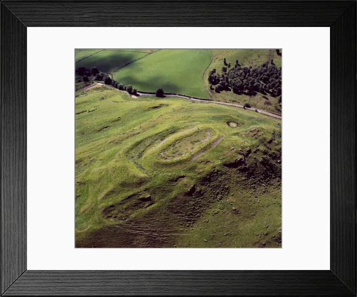 Framed Print : Aerial image of Scotland, UK: Hill of Barra, an Iron Age hill fort withtraces of mediaeval ridge and furrow cultivation, Aberdeenshire Framed Print : Aerial image of Scotland, UK: Hill of Barra, an Iron Age hill fort withtraces of mediaeval ridge and furrow cultivation, Aberdeenshire