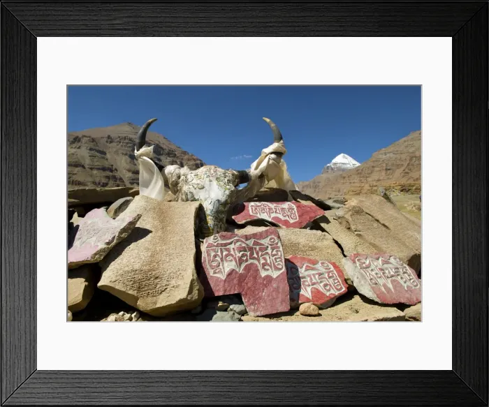Framed Print : Mani stone mound Mt Kailash Tibet Framed Print : Mani stone mound Mt Kailash Tibet