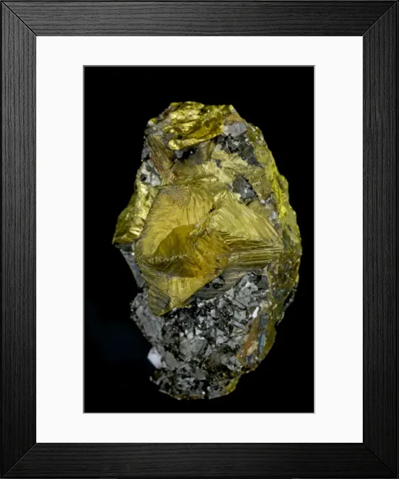 Framed Print : Chalcopyrite with Sphalerite - Peru - Anticona Mine - Morococha District - Yauli Province - Junin Department - Chalcopyrite (yellow) is the main ore of copper - Sphalerite the main ore of Zinc Framed Print : Chalcopyrite with Sphalerite - Peru - Anticona Mine - Morococha District - Yauli Province - Junin Department - Chalcopyrite (yellow) is the main ore of copper - Sphalerite the main ore of Zinc