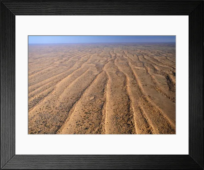 Framed Print : Australia Simpson Deser. Dunefields. Sand dunes & claypans in interdune corridors, South-eastern Simpson, South Australia Framed Print : Australia Simpson Deser. Dunefields. Sand dunes & claypans in interdune corridors, South-eastern Simpson, South Australia
