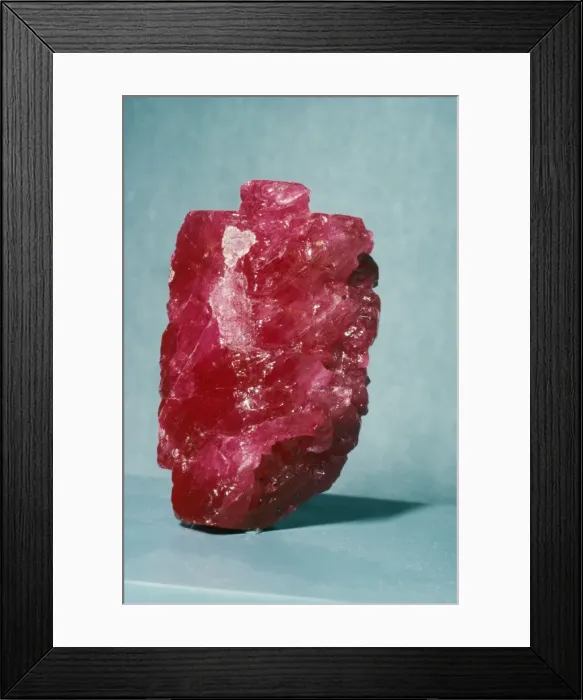 Framed Print : Ruby (Corundum) 196 Carots Rough Gem, Burma Framed Print : Ruby (Corundum) 196 Carots Rough Gem, Burma