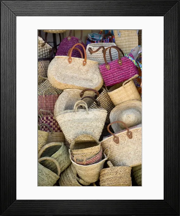 Framed Print : Morroco - pile of woven bags Framed Print : Morroco - pile of woven bags