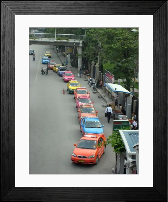 Framed Print : Bangkok taxis
