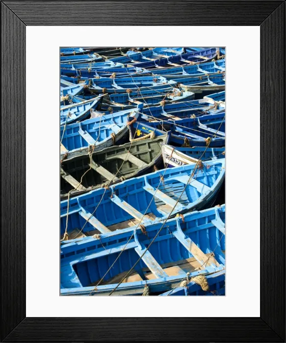 Framed Print : Morocco - blue boats Framed Print : Morocco - blue boats