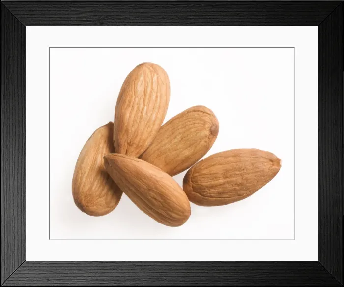 Framed Print : Almonds - 5 in studio shot Framed Print : Almonds - 5 in studio shot