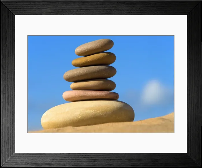 Framed Print : Pebbles - piled on top of each other - Morocco Framed Print : Pebbles - piled on top of each other - Morocco