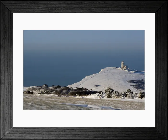 Framed Print : Belle Tout in the snow - South Downs - East Sussex - United Kingdom Framed Print : Belle Tout in the snow - South Downs - East Sussex - United Kingdom