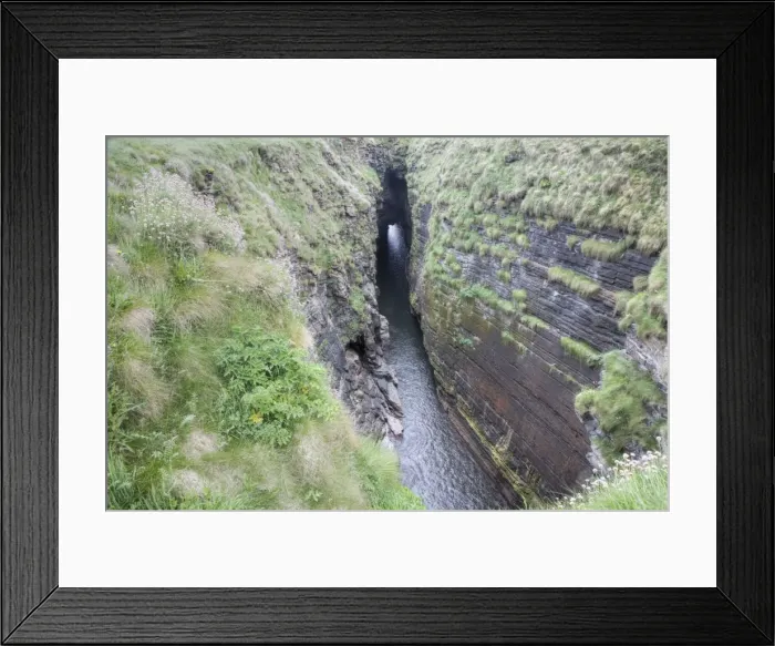 Framed Print : The Gloup a collapsed sea cave - Orkney Mainland LA005288 Framed Print : The Gloup a collapsed sea cave - Orkney Mainland LA005288