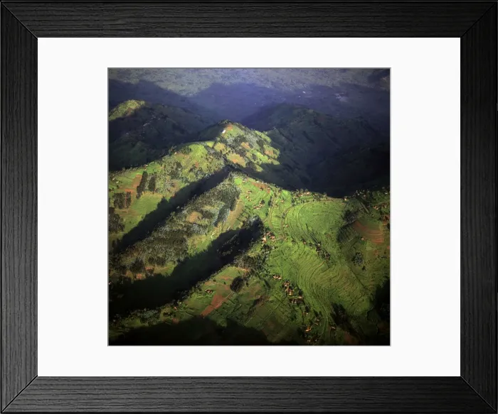Framed Print : Aerial view of East Africa: Intensive agriculture in Rwanda Framed Print : Aerial view of East Africa: Intensive agriculture in Rwanda