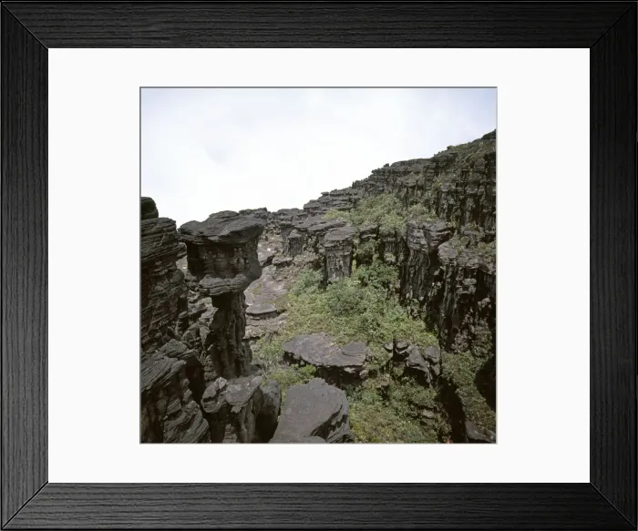 Framed Print : Summit of Mount Kukenaam (Kukenan, Kukenan, Cuguenan): erosion of sedimentary layers of sandstone near the Great Crack, Estado Bolivar, Venezuela, South America Framed Print : Summit of Mount Kukenaam (Kukenan, Kukenan, Cuguenan): erosion of sedimentary layers of sandstone near the Great Crack, Estado Bolivar, Venezuela, South America