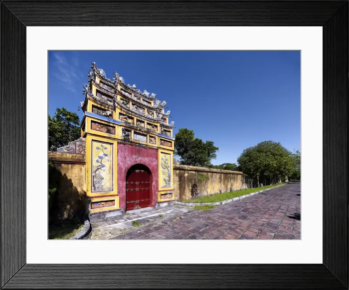 Framed Print : Hue Citadel: Imperial city Vietnam - designated a World Heritage Site in 1993 the citadel was established by Emperor Gia Long in 1805 - The huge fortress comprises three concentric enclosures-the Civic