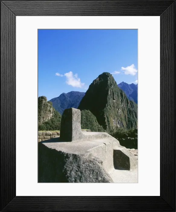 Framed Print : Peru - The Intihuana, carved sacred stone. Machu Picchu Framed Print : Peru - The Intihuana, carved sacred stone. Machu Picchu