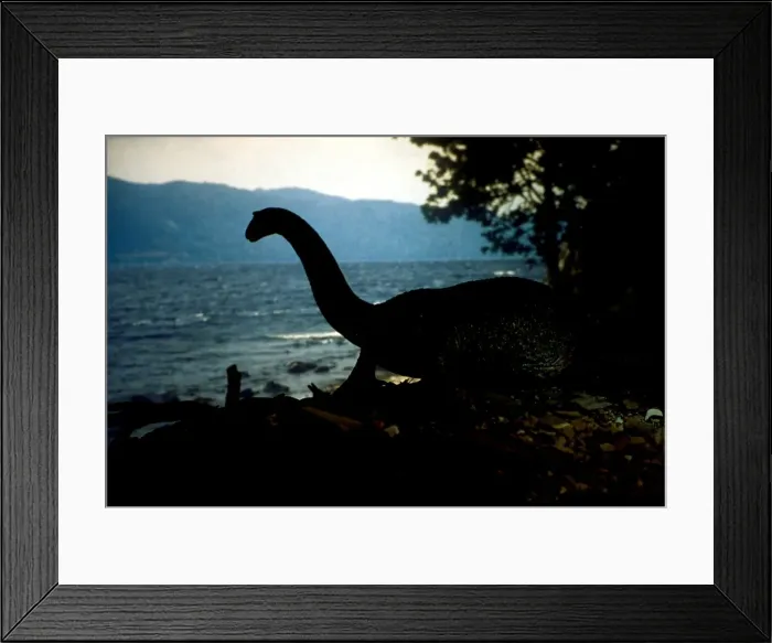 Framed Print : Reconstruction - Loch Ness Monster, on shore Framed Print : Reconstruction - Loch Ness Monster, on shore