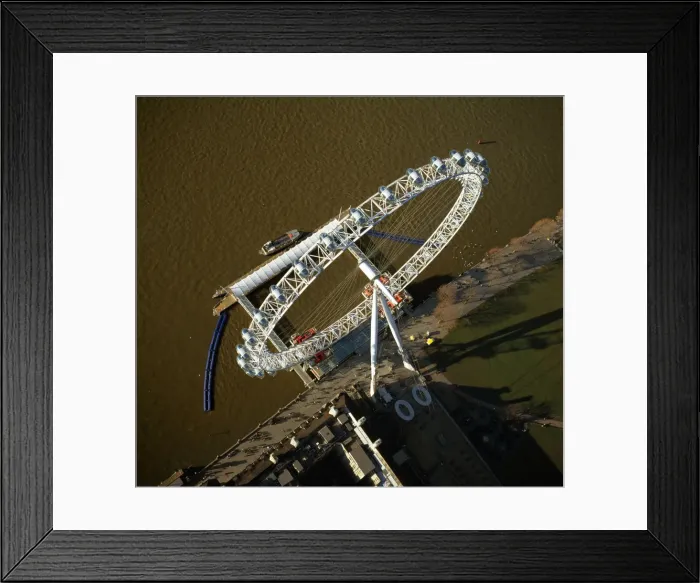 Framed Print : Aerial image of London, England, UK: Millennium Wheel (London Eye), western end of Jubilee Gardens, on the South Bank of the River Thames Framed Print : Aerial image of London, England, UK: Millennium Wheel (London Eye), western end of Jubilee Gardens, on the South Bank of the River Thames