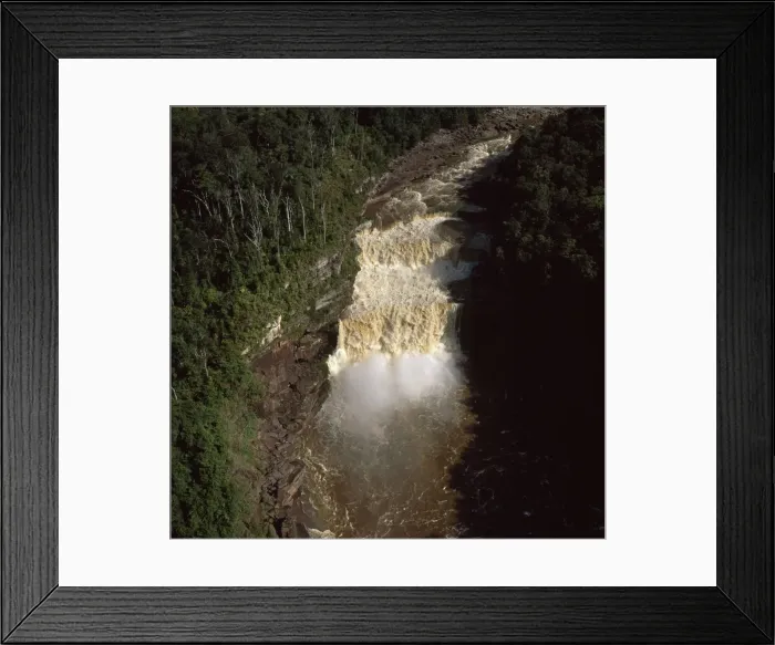 Framed Print : Aerial image of Guyana, South America: Peaima Falls, Upper Mazaruni River Framed Print : Aerial image of Guyana, South America: Peaima Falls, Upper Mazaruni River