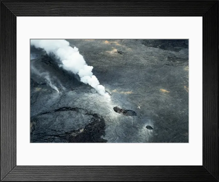 Framed Print : Hawaii Kilauea Volcano - vent active 1986 Framed Print : Hawaii Kilauea Volcano - vent active 1986