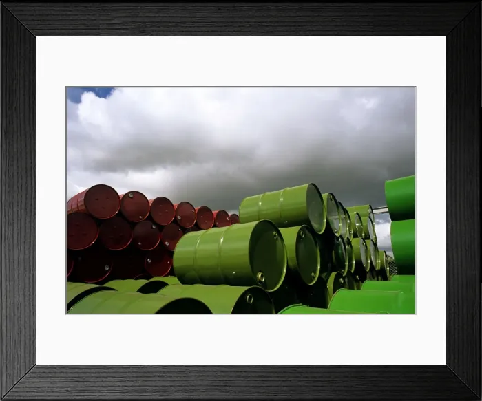 Framed Print : Chemical drum storage at Altona near Melbourne - Victoria - Australia JLR04067 Framed Print : Chemical drum storage at Altona near Melbourne - Victoria - Australia JLR04067