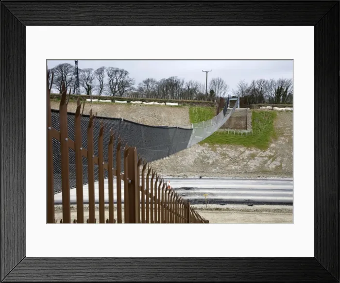 Framed Print : Construction - Dobwalls by pass - showing bat bridge - along the line of former hedge - Cornwall - UK Framed Print : Construction - Dobwalls by pass - showing bat bridge - along the line of former hedge - Cornwall - UK