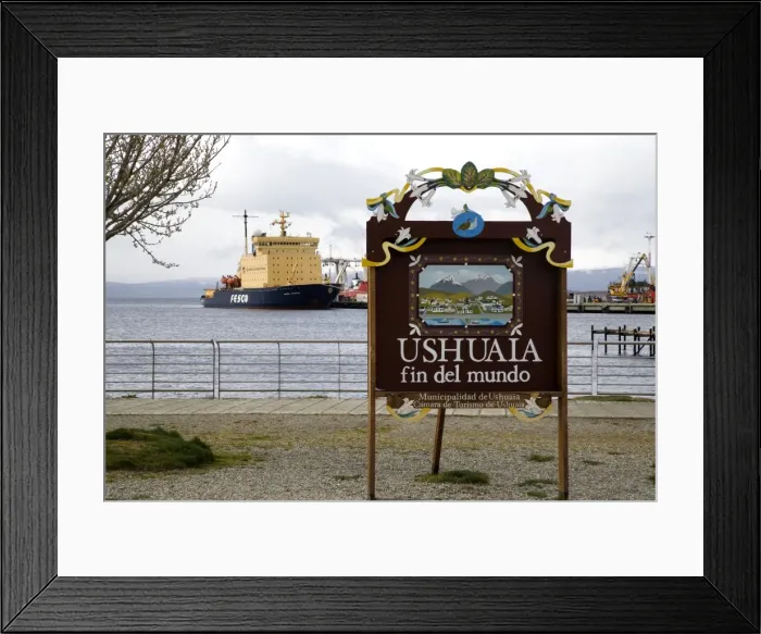 Framed Print : Cruise ship at Ushuaia, fin del mundo, (end of the world) Tierra del Fuego, October Framed Print : Cruise ship at Ushuaia, fin del mundo, (end of the world) Tierra del Fuego, October