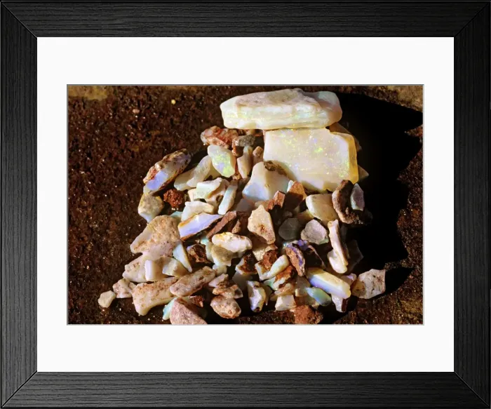 Framed Print : Opal chips (a parcel) Coober Pedy, South Australia JLR05494 Framed Print : Opal chips (a parcel) Coober Pedy, South Australia JLR05494