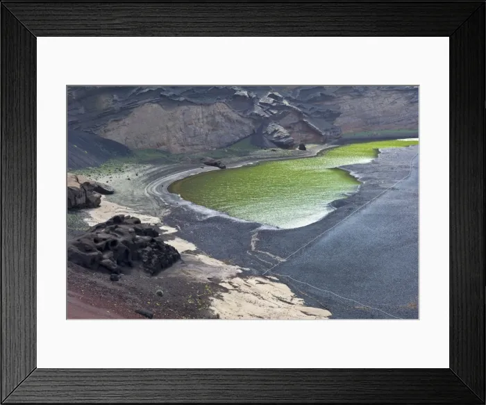 Framed Print : The Lago Verde / Green Lake - The water contains micro organisms and a green mineral called Olivine - Lanzarote - March Framed Print : The Lago Verde / Green Lake - The water contains micro organisms and a green mineral called Olivine - Lanzarote - March