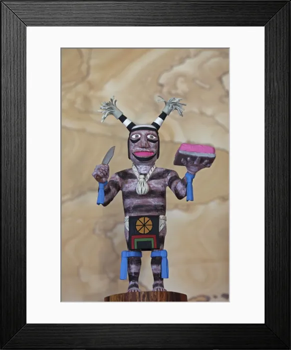 Framed Print : Hopi Clown Doll - carved from cottonwood root - Hopilands - Northern Arizona - USA Framed Print : Hopi Clown Doll - carved from cottonwood root - Hopilands - Northern Arizona - USA