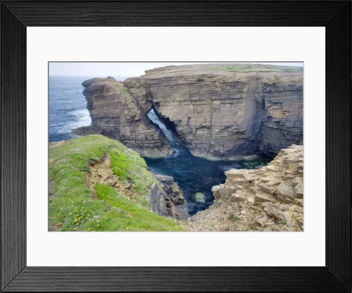 Framed Print : Sea Arch at Yesnaby cliffs - Orkney Mainland LA005120 Framed Print : Sea Arch at Yesnaby cliffs - Orkney Mainland LA005120
