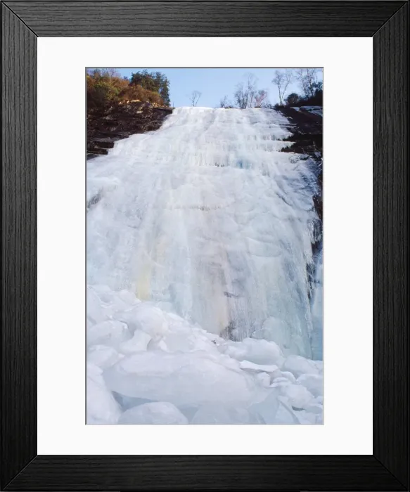 Framed Print : China - frozen waterfall Ginling Mountains, Shaanxi, China
