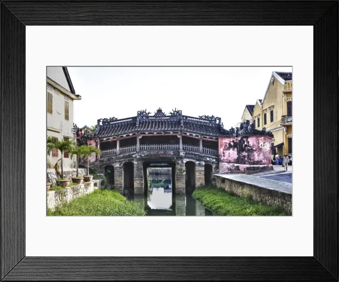Framed Print : Japanese Covered Bridge-Hoi An-Viet - symbolic of Hoi An and it's rich mercantile past this covered bridge was built in 1593 by the japanese trading community to link them with the chinese quarter in the eastern section of the town Framed Print : Japanese Covered Bridge-Hoi An-Viet - symbolic of Hoi An and it's rich mercantile past this covered bridge was built in 1593 by the japanese trading community to link them with the chinese quarter in the eastern section of the town