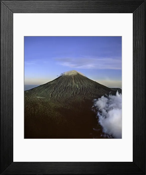Framed Print : Aerial view of the Great Rift Valley, East Africa: Mount Karisimbi, an inactive (dormant) volcano in the Virunga Mountains on the border between Rwanda and the Democratic Republic of Congo (DRC) Framed Print : Aerial view of the Great Rift Valley, East Africa: Mount Karisimbi, an inactive (dormant) volcano in the Virunga Mountains on the border between Rwanda and the Democratic Republic of Congo (DRC)