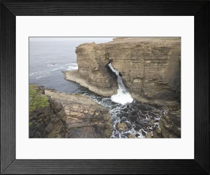 Framed Print : Water flowing through Sea Arch - Yesnaby Cliffs - Mainland Orkney LA005169 Framed Print : Water flowing through Sea Arch - Yesnaby Cliffs - Mainland Orkney LA005169