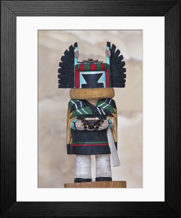 Framed Print : Hopi Katchina Doll - Corn Mother - Hopilands - Northern Arizona - USA - representation of a spirit being of the Hopi world - carved from cotton wood root