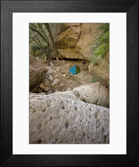 Framed Print : Camping - Aravaipa Canyon Wilderness - Located about 50 miles northeast of Tucson - Federal Wilderness Area - Arizona - USA Framed Print : Camping - Aravaipa Canyon Wilderness - Located about 50 miles northeast of Tucson - Federal Wilderness Area - Arizona - USA