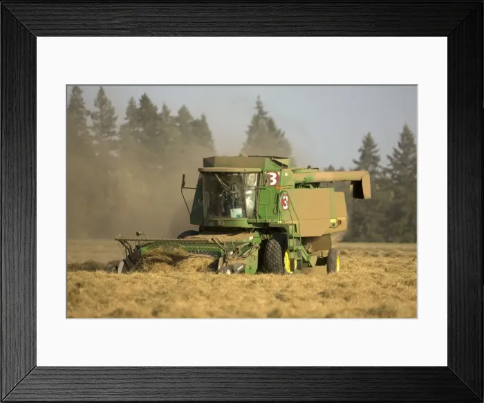 Framed Print : Farming - Hay being baled - late Summer - Oregon - USA Framed Print : Farming - Hay being baled - late Summer - Oregon - USA