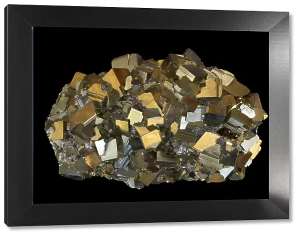 Pyrite (FeS2) (Iron sulfide) - Peru - Popularly known as 'fool's gold' - Formerly used in the production of sulfuric acid