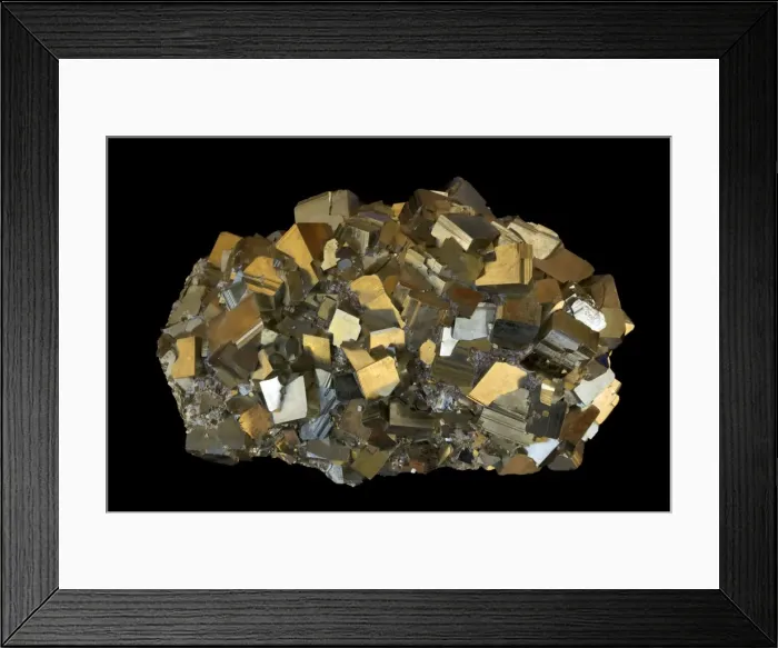 Framed Print : Pyrite (FeS2) (Iron sulfide) - Peru - Popularly known as fool's gold - Formerly used in the production of sulfuric acid Framed Print : Pyrite (FeS2) (Iron sulfide) - Peru - Popularly known as fool's gold - Formerly used in the production of sulfuric acid